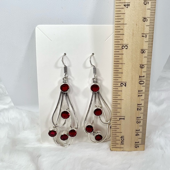 Garnet 925 Earrings - Picture 2 of 3